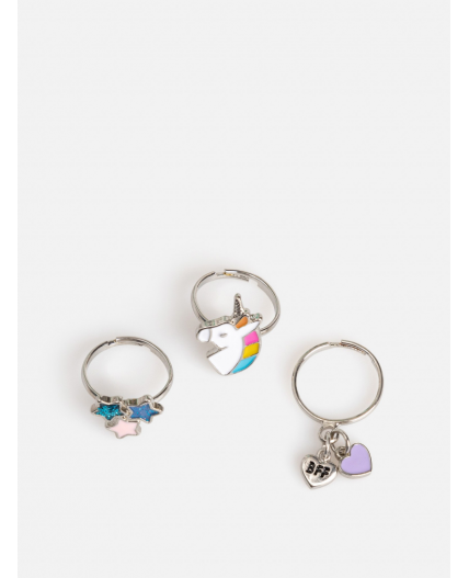 Набор из 3 колец дет. Gifty серебристый