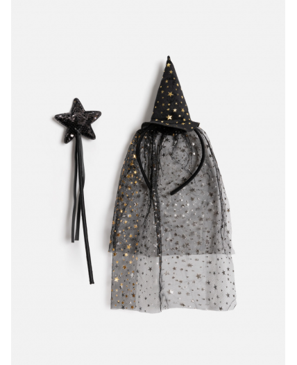 Набор карнавальн.дет.(палочка,ободок) Gilian черный