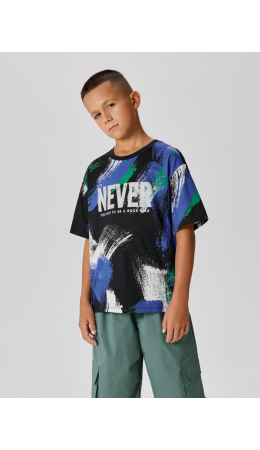 Футболка детская для мальчиков Gillan черно-зеленый