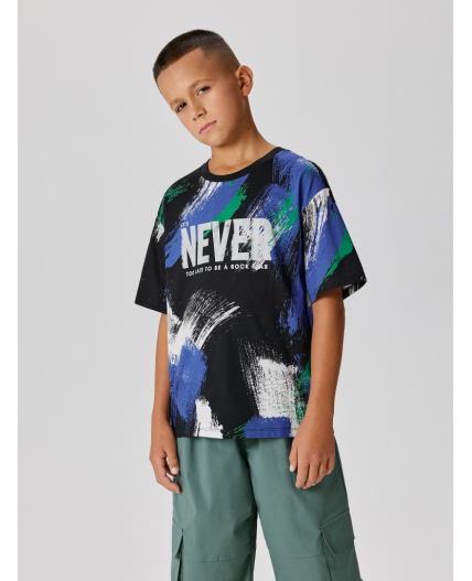 Футболка детская для мальчиков Gillan черно-зеленый