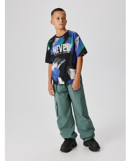 Футболка детская для мальчиков Gillan черно-зеленый