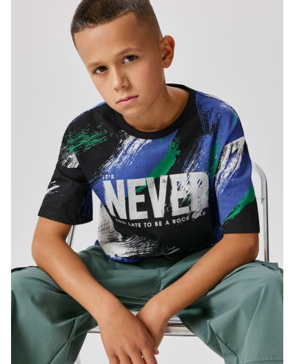 Футболка детская для мальчиков Gillan черно-зеленый