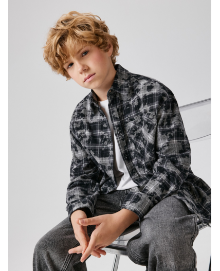 Сорочка верхняя детская для мальчиков Griz серая клетка