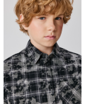 Сорочка верхняя детская для мальчиков Griz серая клетка