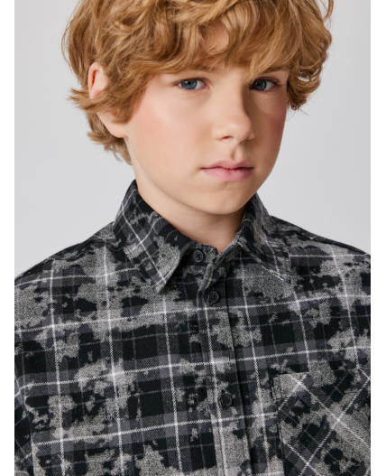Сорочка верхняя детская для мальчиков Griz серая клетка