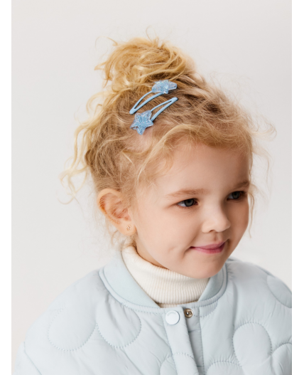 Набор из 2 резинок и 2 заколок для волос дет. Ilario голубой