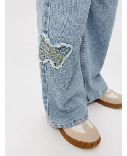 Брюки джинсовые детские для девочек Irza голубой
