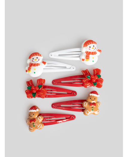 Набор из 6 заколок для волос дет. Kuky разноцветный