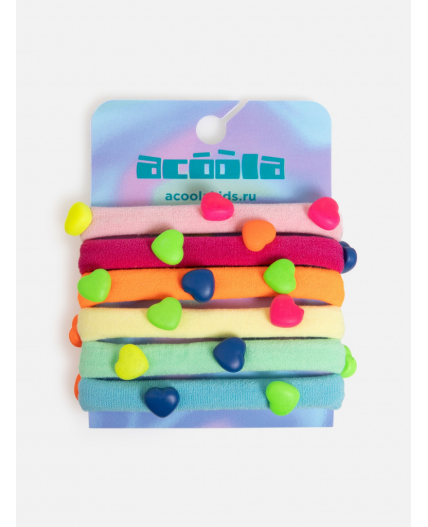 Набор из 6 резинок для волос дет. Muno цветной