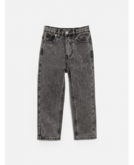 Брюки джинсовые детские для девочек Olan1 серый