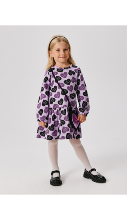 Набор детский для девочек ((1)платье и (2)сумка) Oriel фиолетовый принт
