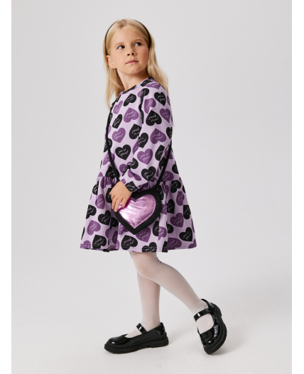 Набор детский для девочек ((1)платье и (2)сумка) Oriel фиолетовый принт