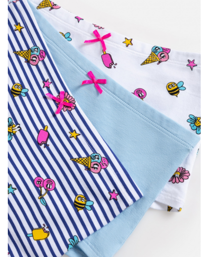 Трусы детские для девочек в наборе из 3шт Osorno цвет в ассортименте