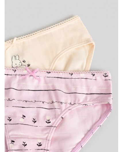 Трусы детские для девочек в наборе из 2шт Owl цвет в ассортименте
