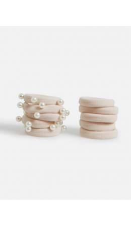 Набор из 10 резинок для волос дет. Scolaron бежевый