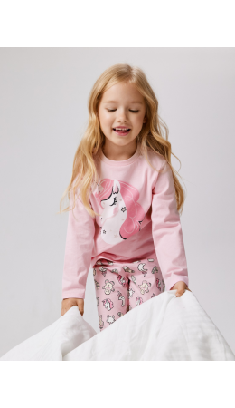 Набор детский для девочек ((1)джемпер и (2)брюки) Sili розовый