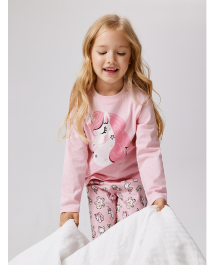 Набор детский для девочек ((1)джемпер и (2)брюки) Sili розовый