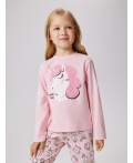 Набор детский для девочек ((1)джемпер и (2)брюки) Sili розовый