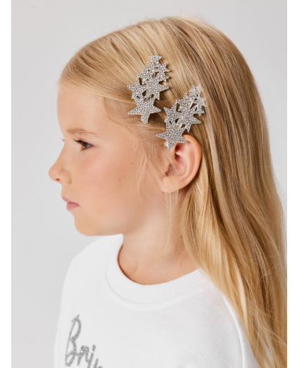 Набор из 2 заколок для волос дет. Stardust серебристый