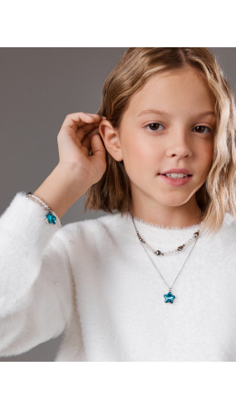 Набор (бусы+браслет+кольцо) детский Starka серебристый