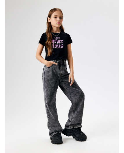 Брюки джинсовые детские для девочек Surya серый