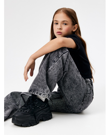 Брюки джинсовые детские для девочек Surya серый