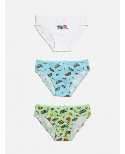 Трусы детские для девочек в наборе из 3шт Taranaki цвет в ассортименте
