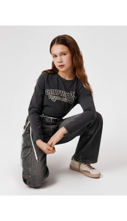 Джемпер детский для девочек Ukelin графитовый