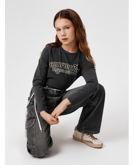 Джемпер детский для девочек Ukelin графитовый