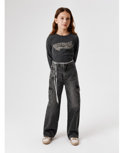 Джемпер детский для девочек Ukelin графитовый