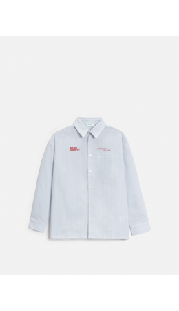 Сорочка верхняя детская для мальчиков Valdis голубая полоска
