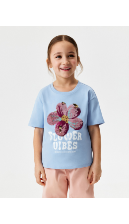 Футболка детская для девочек Valtorna голубой