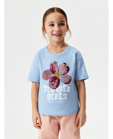 Футболка детская для девочек Valtorna голубой