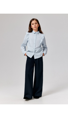 Блузка детская для девочек Vasilika голубая полоска