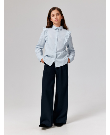 Блузка детская для девочек Vasilika голубая полоска
