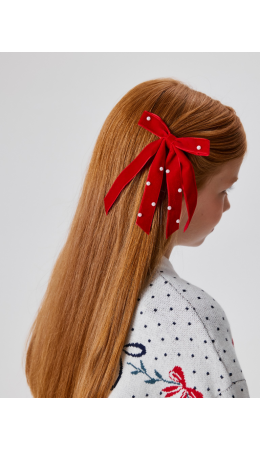 Набор из 2 резинок и 3 заколок для волос дет. Velvan красный