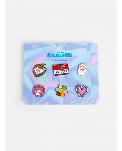Набор из 6 значков для детей от 3х лет Yulmu цветной