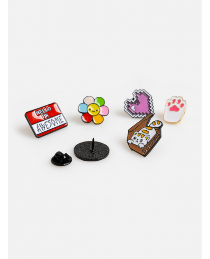 Набор из 6 значков для детей от 3х лет Yulmu цветной