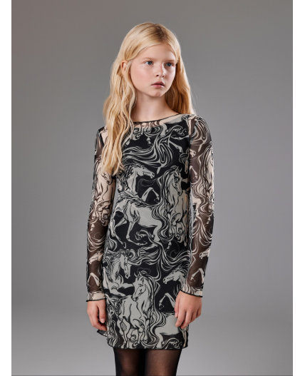 Платье детское для девочек Zmeya черный принт