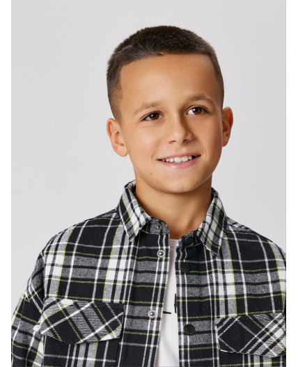 Куртка детская для мальчиков Alvaru черно-белая клетка