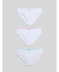 Трусы детские для девочек в наборе из 3шт Ava белый