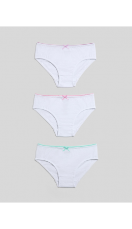 Трусы детские для девочек в наборе из 3шт Ava белый