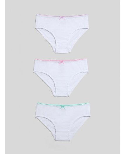Трусы детские для девочек в наборе из 3шт Ava белый