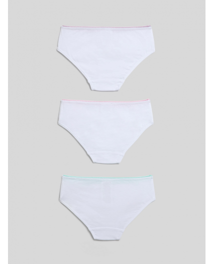 Трусы детские для девочек в наборе из 3шт Ava белый