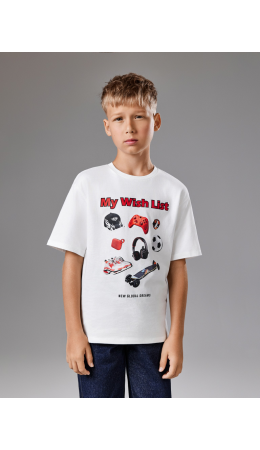 Футболка детская для мальчиков Claus белый