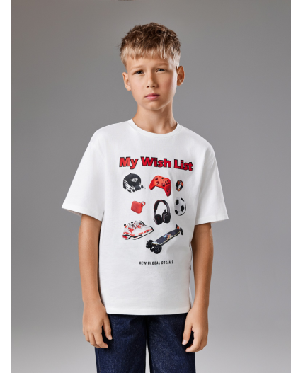 Футболка детская для мальчиков Claus белый