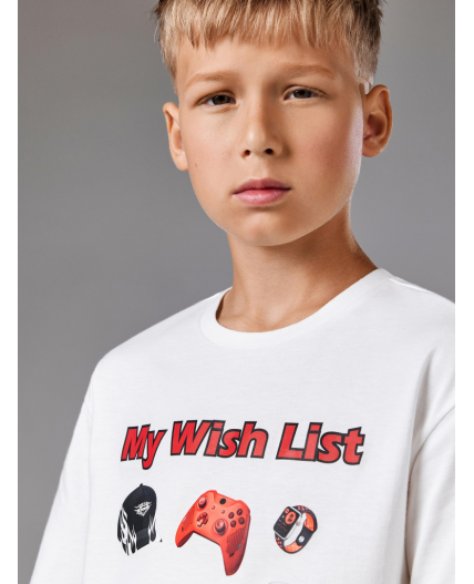 Футболка детская для мальчиков Claus белый