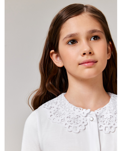 Блузка детская для девочек Flores белый