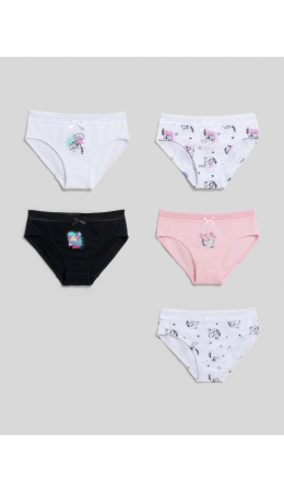 Трусы детские для девочек в наборе из 5 шт. Fudzi цвет в ассортименте