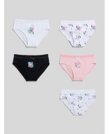 Трусы детские для девочек в наборе из 5 шт. Fudzi цвет в ассортименте